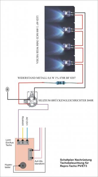 LED-Tachobeleuchtung ET3 Reprotacho - Vespa V50, Primavera, ET3, PK, ETS  etc. - GSF - Das Vespa Lambretta Forum