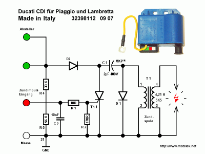 Ducati CDI Farbe - Technik allgemein - GSF - Das Vespa ... atv 200 wiring diagram 