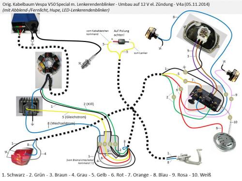 Schaltplan Vespa V50 - Wiring Diagram