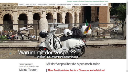 Mit der Vespa über die Alpen nach Italien