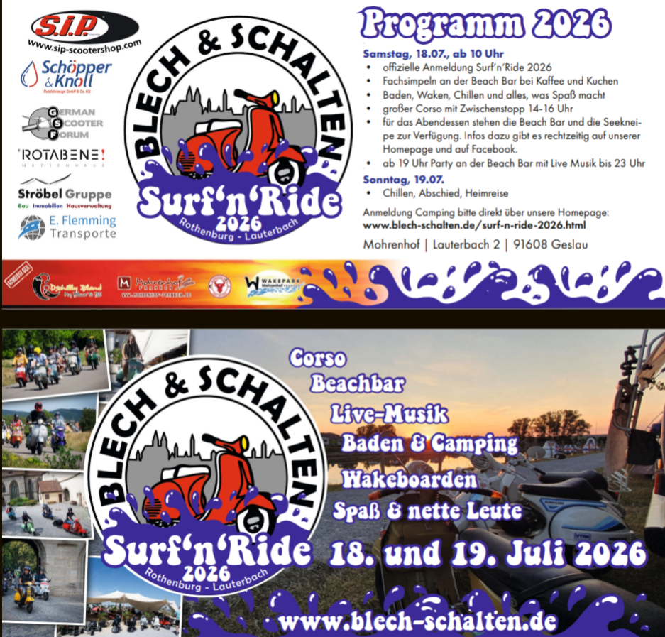 Surf'n'Ride 2026 mit Blech & Schalten Rothenburg